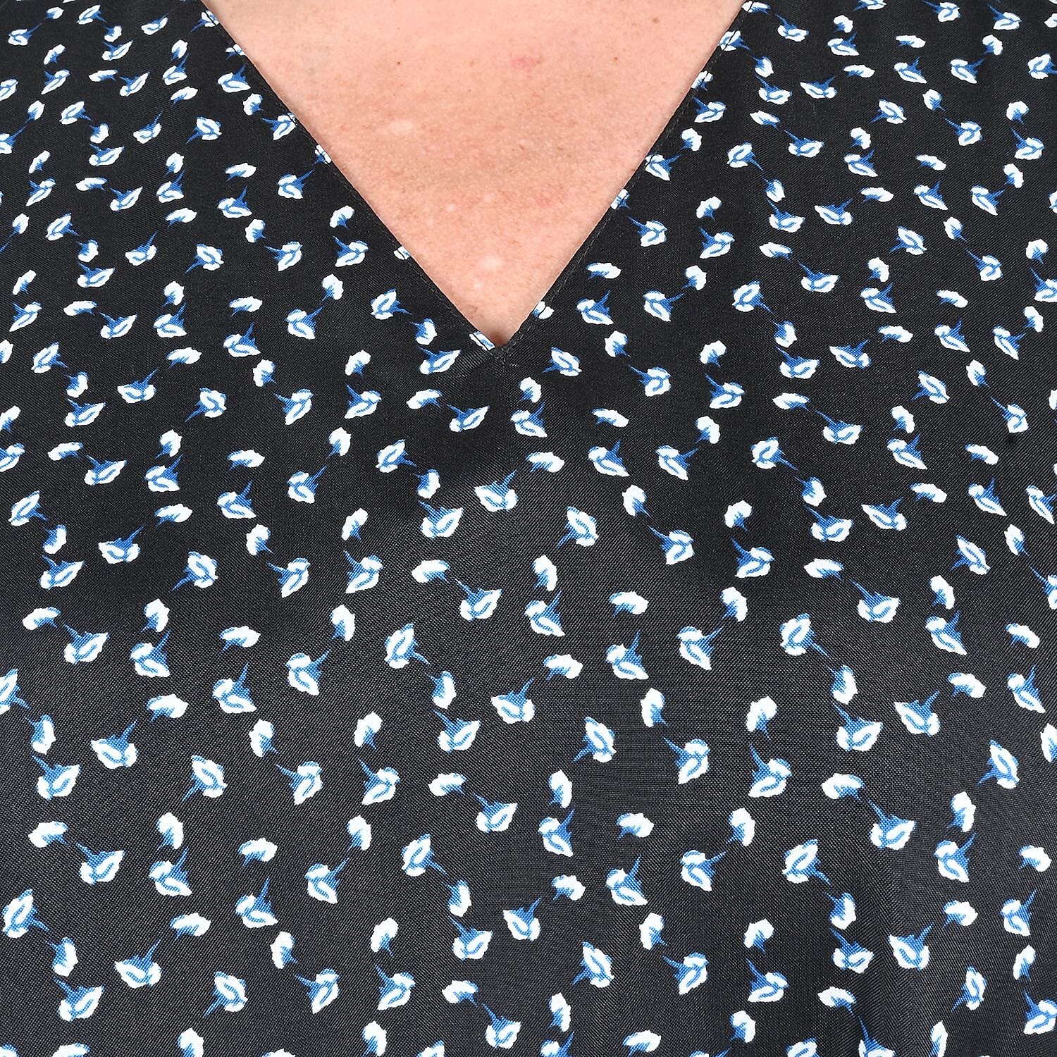 Winlar Teal Kaleidoscope Print Kaftan -One Size Fits Most