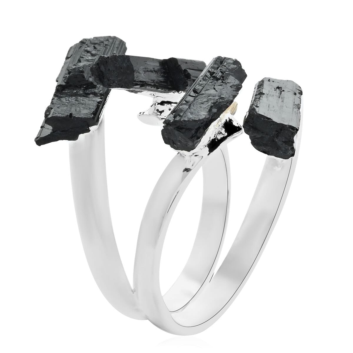 Tourmaline Ring in Silvertone 6.00 ctw image number 3
