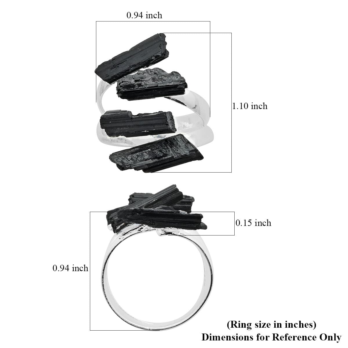 Tourmaline Ring in Silvertone 6.00 ctw image number 4