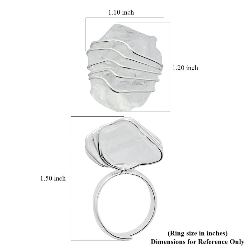 Made in Brazil Crystal Zig Zag Ring in Silvertone (Size 6.0)