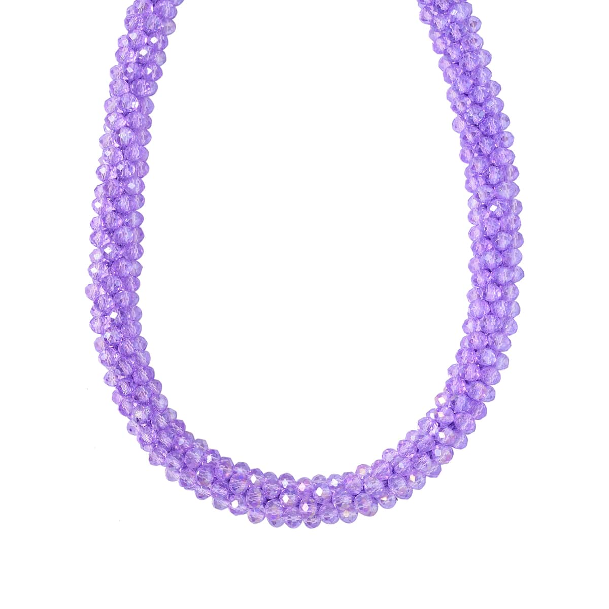 Purple Magic Color Glass Beaded Necklace 20-22 Inches in Silvertone image number 0