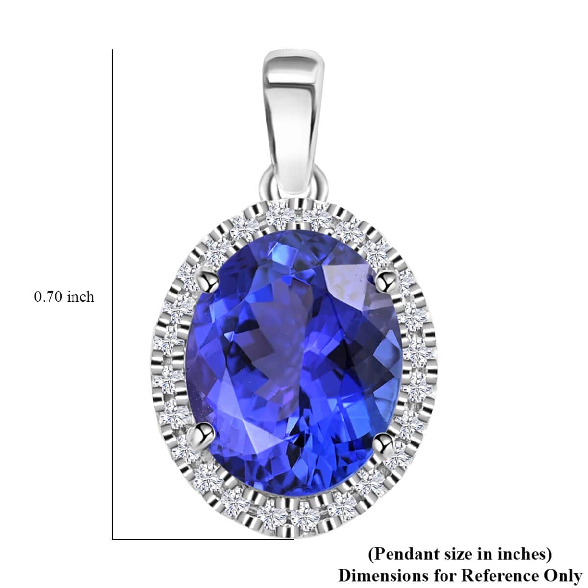 Certified & Appraised Rhapsody 950 Platinum AAAA Tanzanit and E-F VS Diamond Halo Pendant 2.85 ctw image number 5