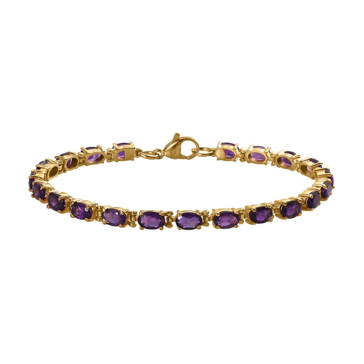 African Amethyst Bracelet in ION Plated YG Stainless Steel (7.25 In) 9.25 ctw image number 0