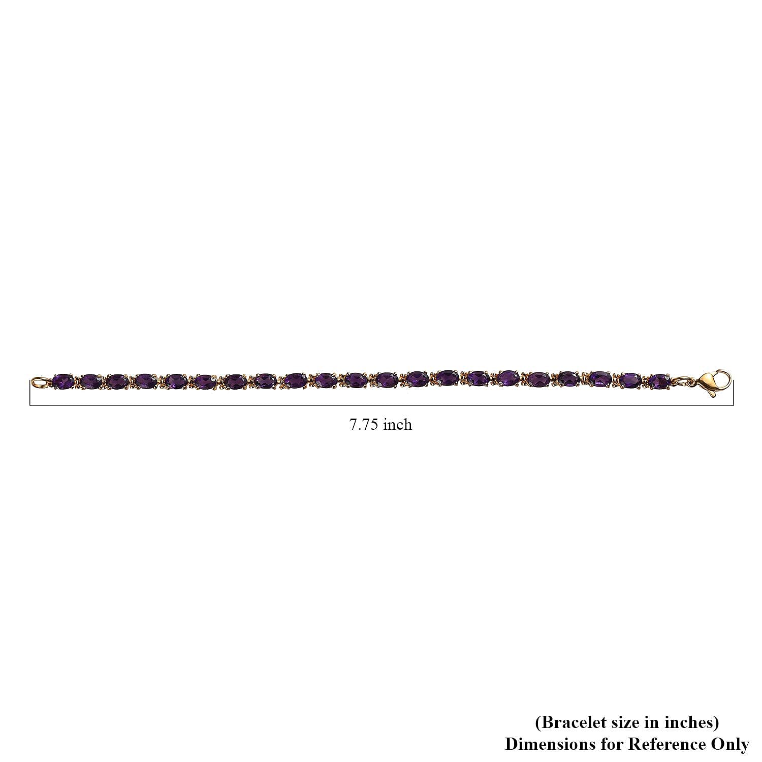 African Amethyst Bracelet in ION Plated YG Stainless Steel (7.25 In) 9.25 ctw