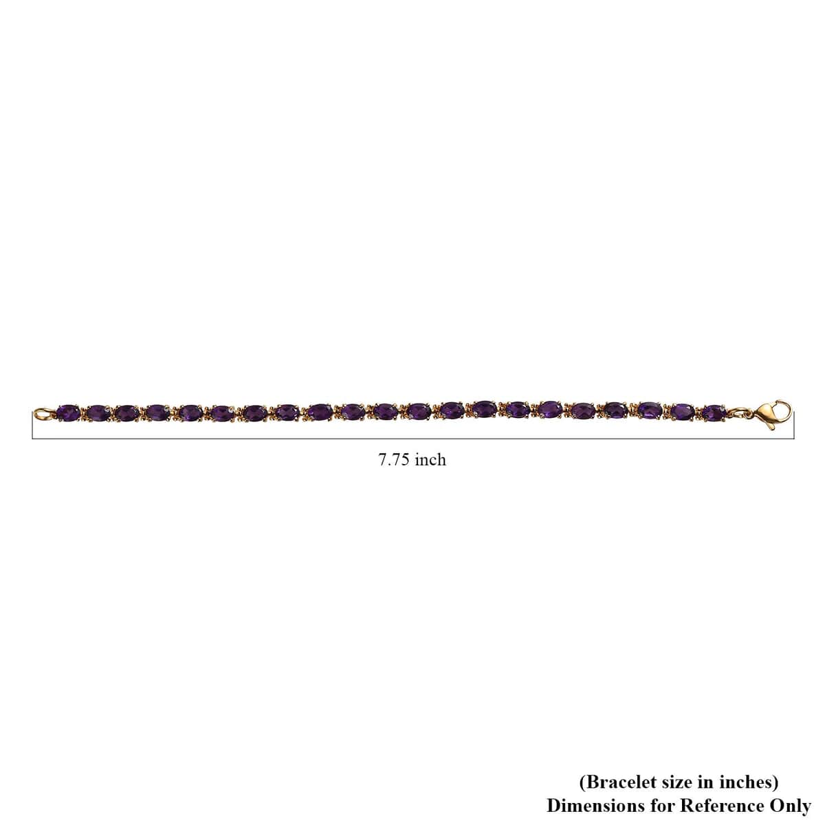 African Amethyst Bracelet in ION Plated YG Stainless Steel (7.25 In) 9.25 ctw image number 4