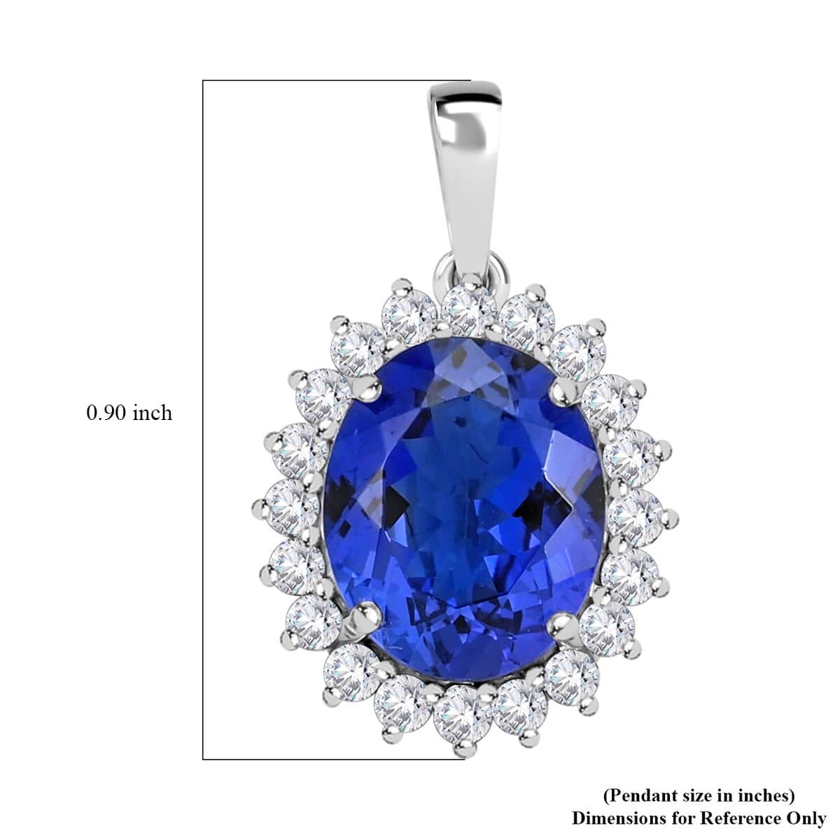 Certified & Appraised Rhapsody 950 Platinum AAAA Tanzanite and E-F VS Diamond Sunburst Pendant 4.25 ctw image number 5