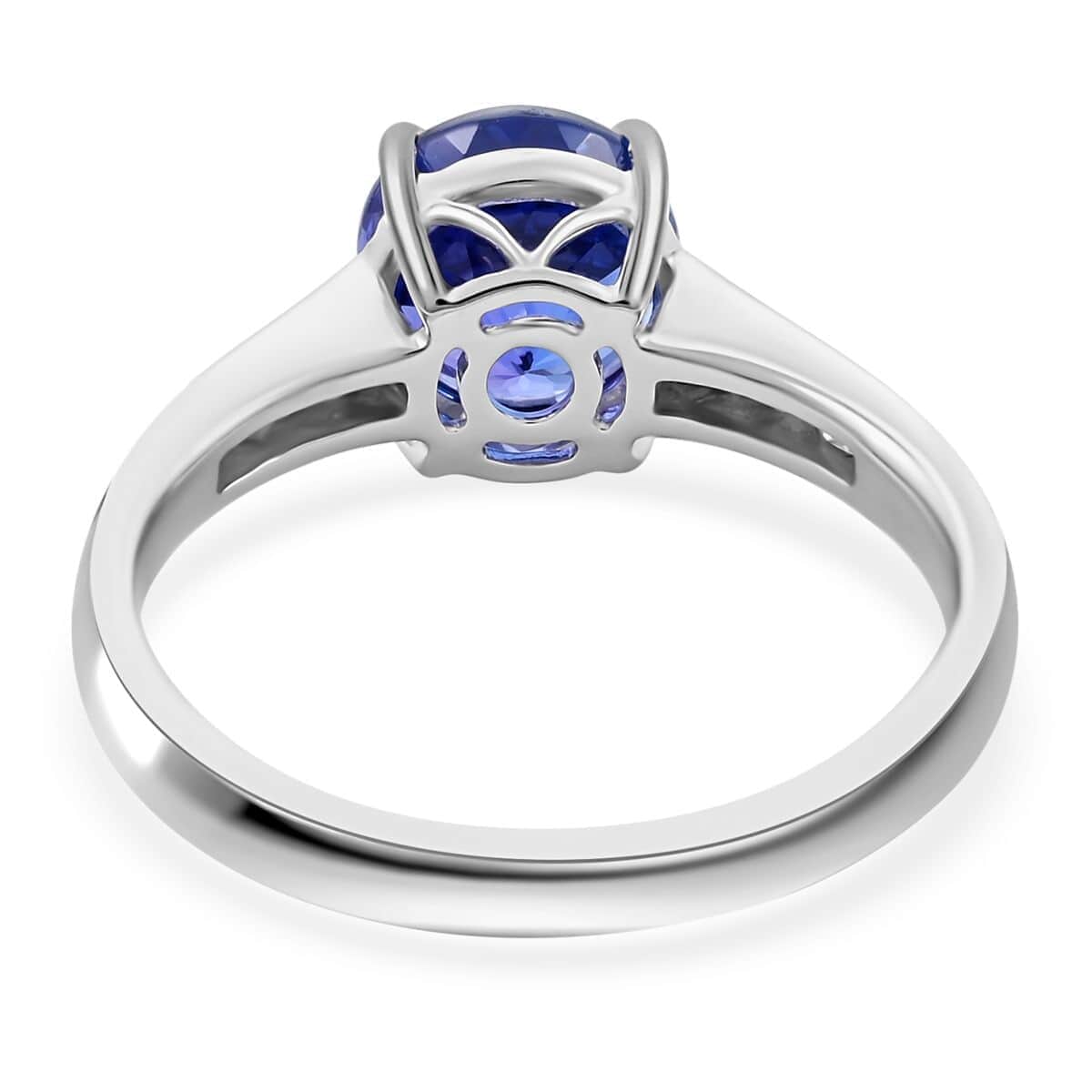 Certified & Appraised Rhapsody 950 Platinum AAAA Tanzanite and E-F VS Diamond Ring (Size 7.0) 5.20 Grams 2.50 ctw image number 4