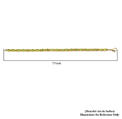 Peridot Bracelet in ION Plated YG Stainless Steel (7.25 In) 10.70 ctw