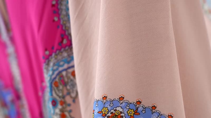Tamsy Pink Printed V-Neckline Maxi Dress