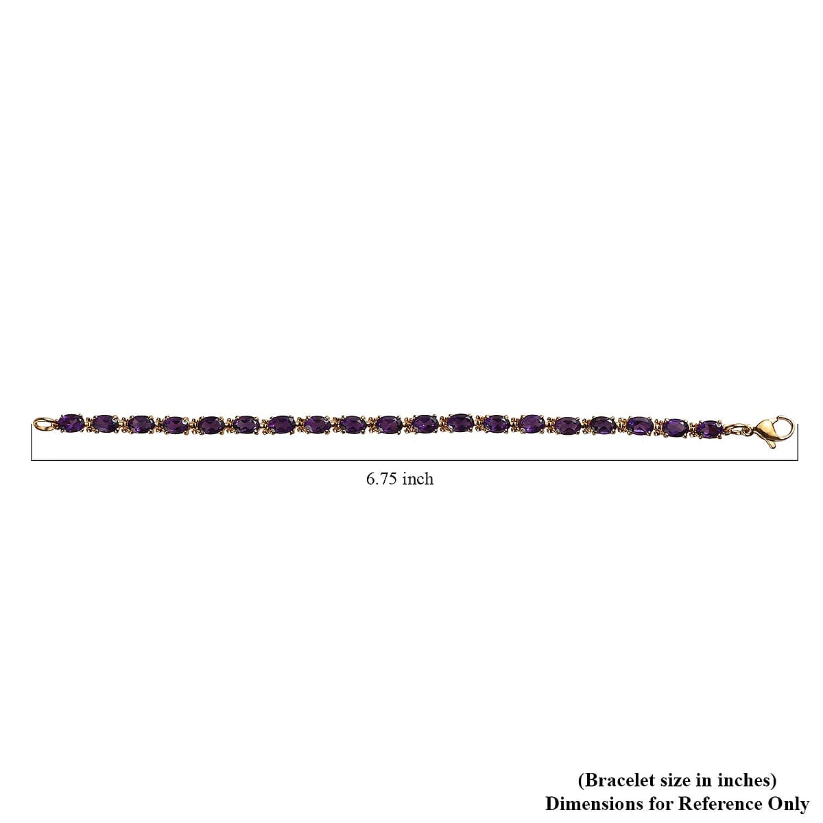African Amethyst Bracelet in ION Plated YG Stainless Steel (6.50 In) 8.00 ctw image number 4