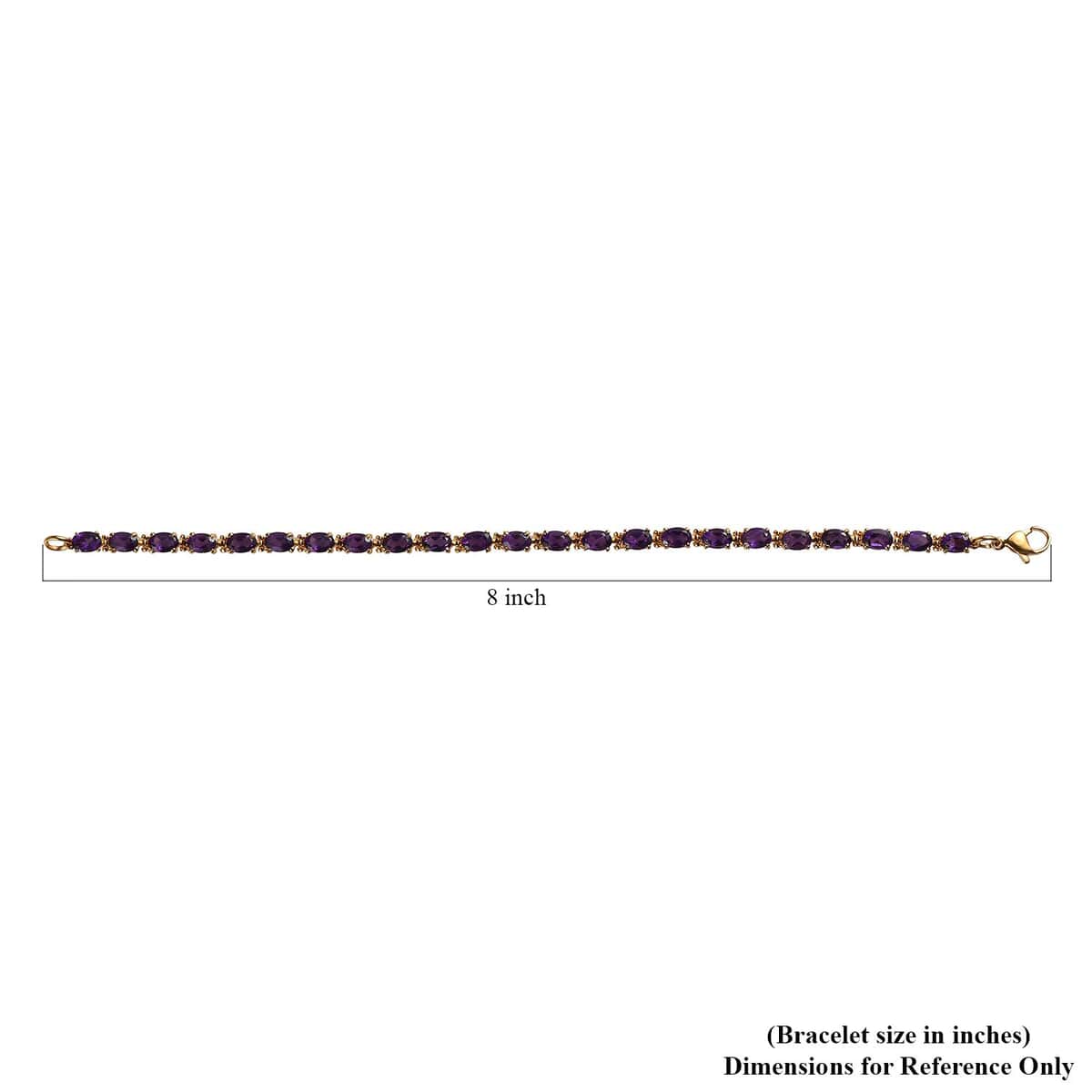 African Amethyst Bracelet in ION Plated YG Stainless Steel (8.00 In) 10.10 ctw image number 4