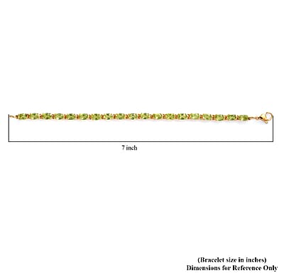 Peridot Bracelet in ION Plated YG Stainless Steel (6.50 In) 9.25 ctw