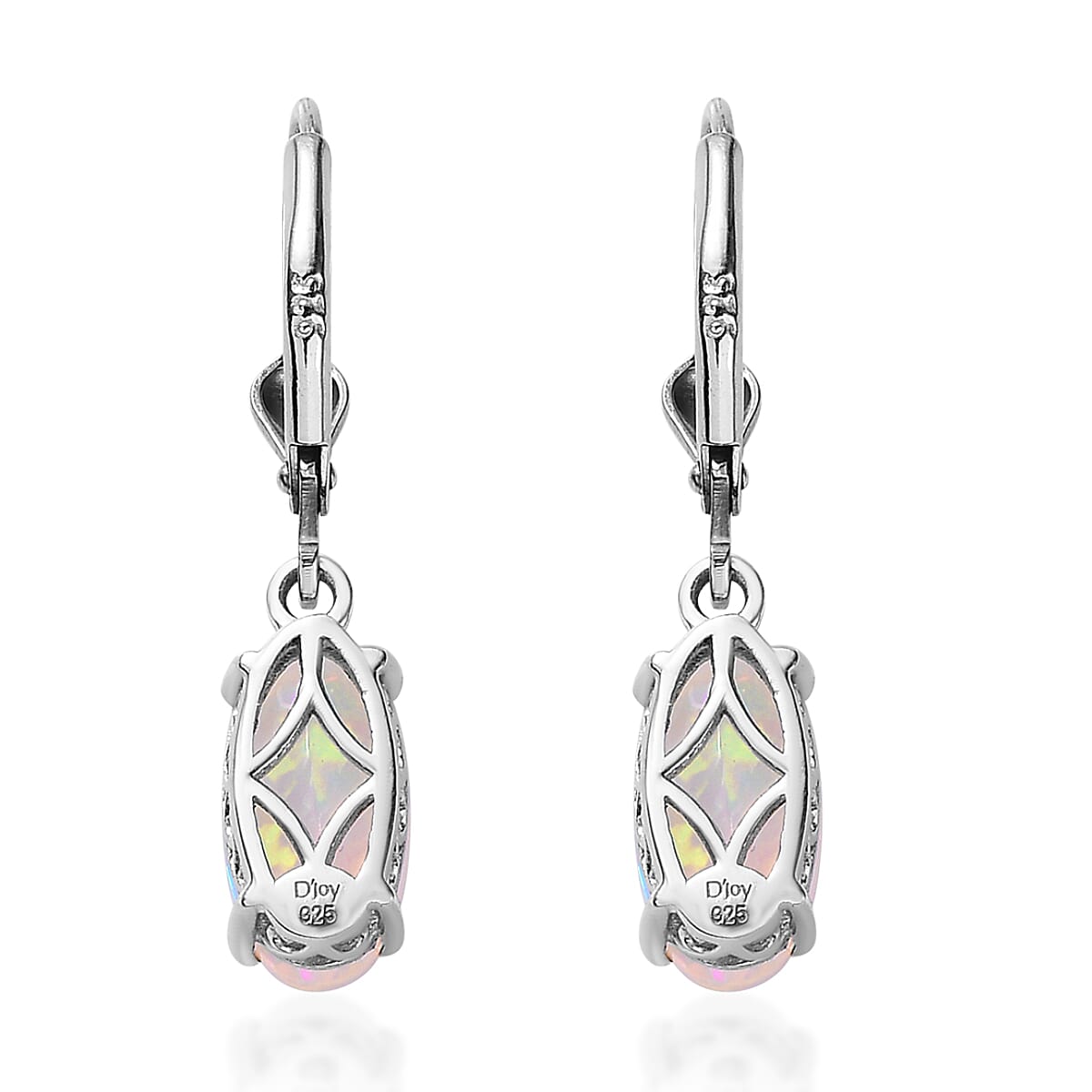 AAA Ethiopian Welo Opal Lever Back Earrings in Platinum Over Sterling Silver 2.65 ctw