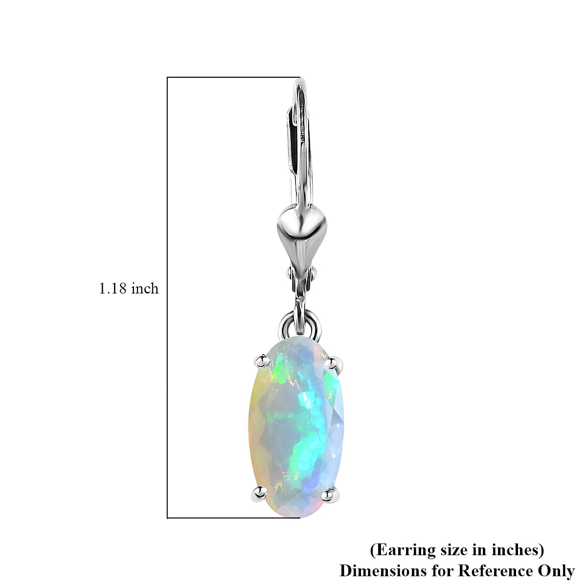 AAA Ethiopian Welo Opal Lever Back Earrings in Platinum Over Sterling Silver 2.65 ctw