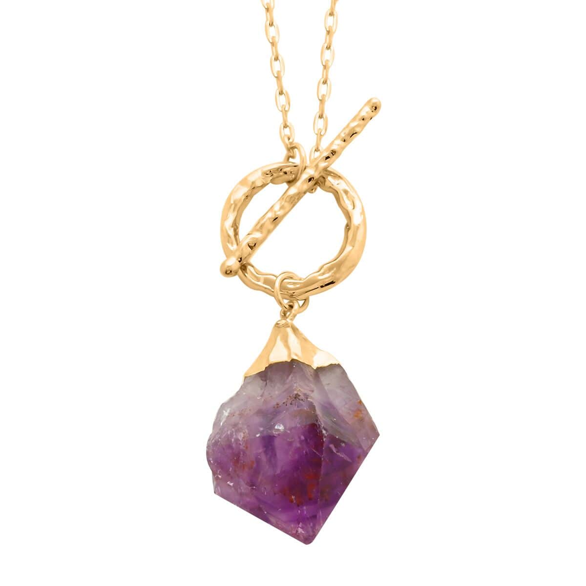 Amethyst 71.00 ctw Point Necklace in Goldtone 34 Inches image number 0