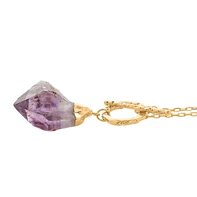Amethyst 71.00 ctw Point Necklace in Goldtone 34 Inches