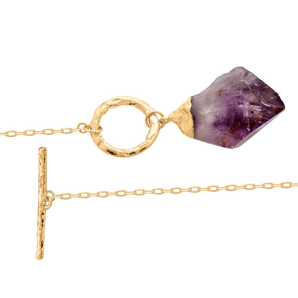 Amethyst 71.00 ctw Point Necklace in Goldtone 34 Inches image number 3