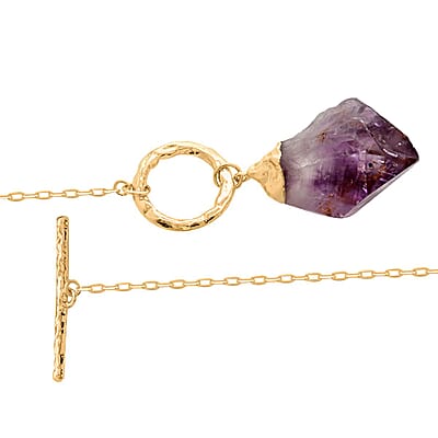 Amethyst 71.00 ctw Point Necklace in Goldtone 34 Inches