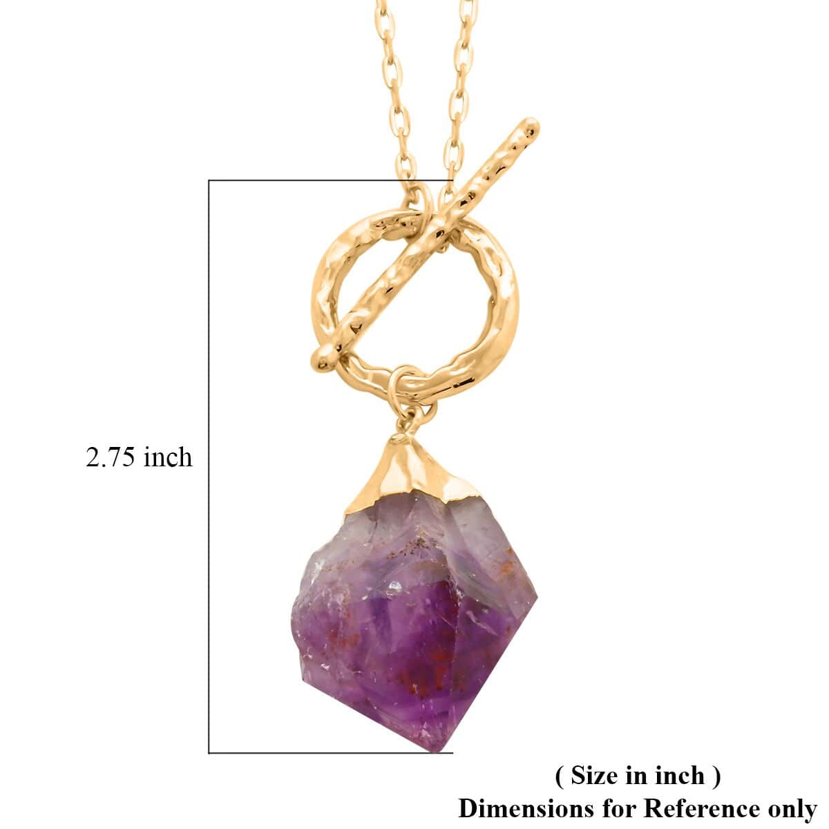 Amethyst Point Necklace 34 Inches in Goldtone 71.00 ctw image number 4