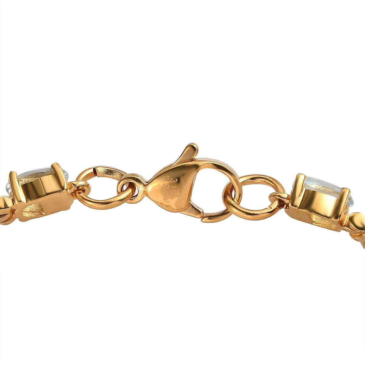 Sky Blue Topaz Bracelet in ION Plated Yellow Gold Stainless Steel (8.00 In) 13.35 ctw image number 3