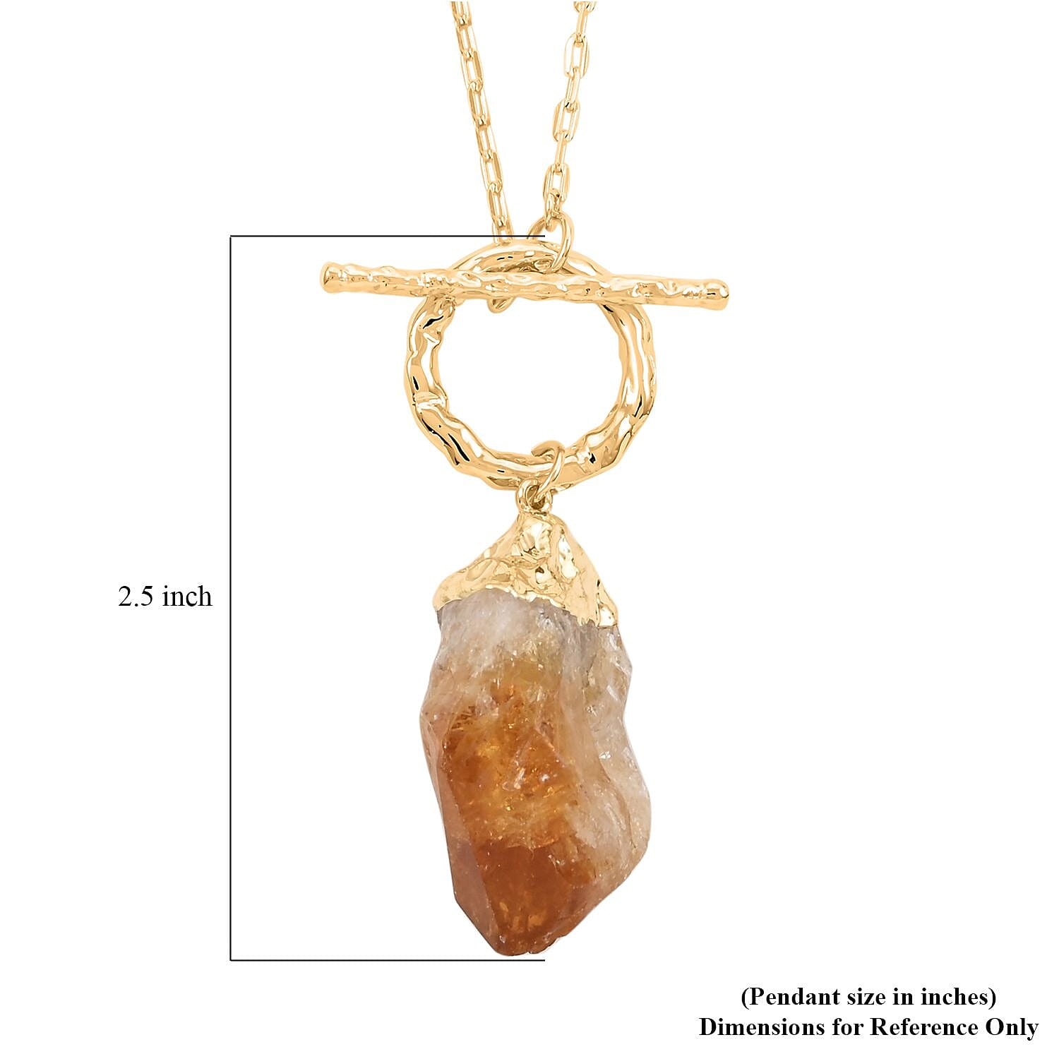 Made in Brazil Citrine 67.50 ctw Point Necklace in Goldtone 34 Inches