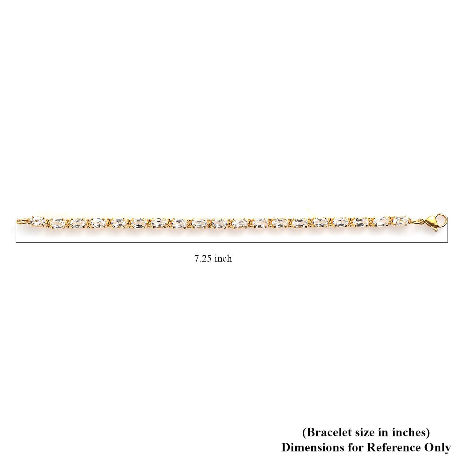 White Topaz Bracelet in ION Plated YG Stainless Steel (6.50 In) 9.65 ctw