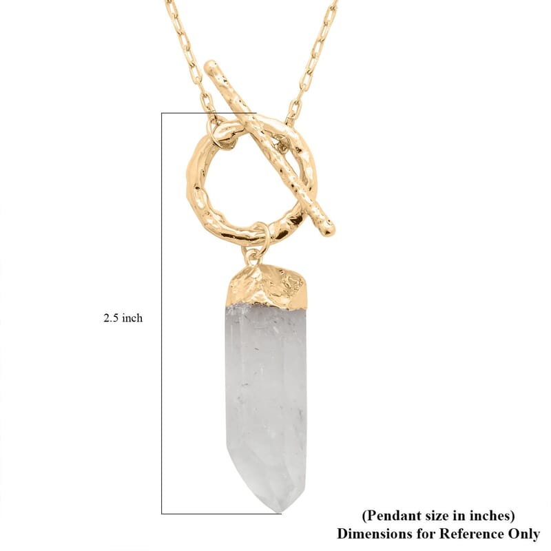 Crystal Point Pendant Necklace in Goldtone 34 Inches