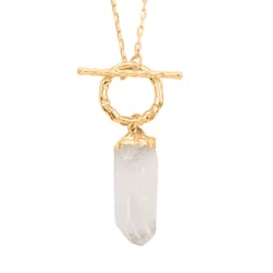 Crystal Point Pendant Necklace in Goldtone 35 Inches