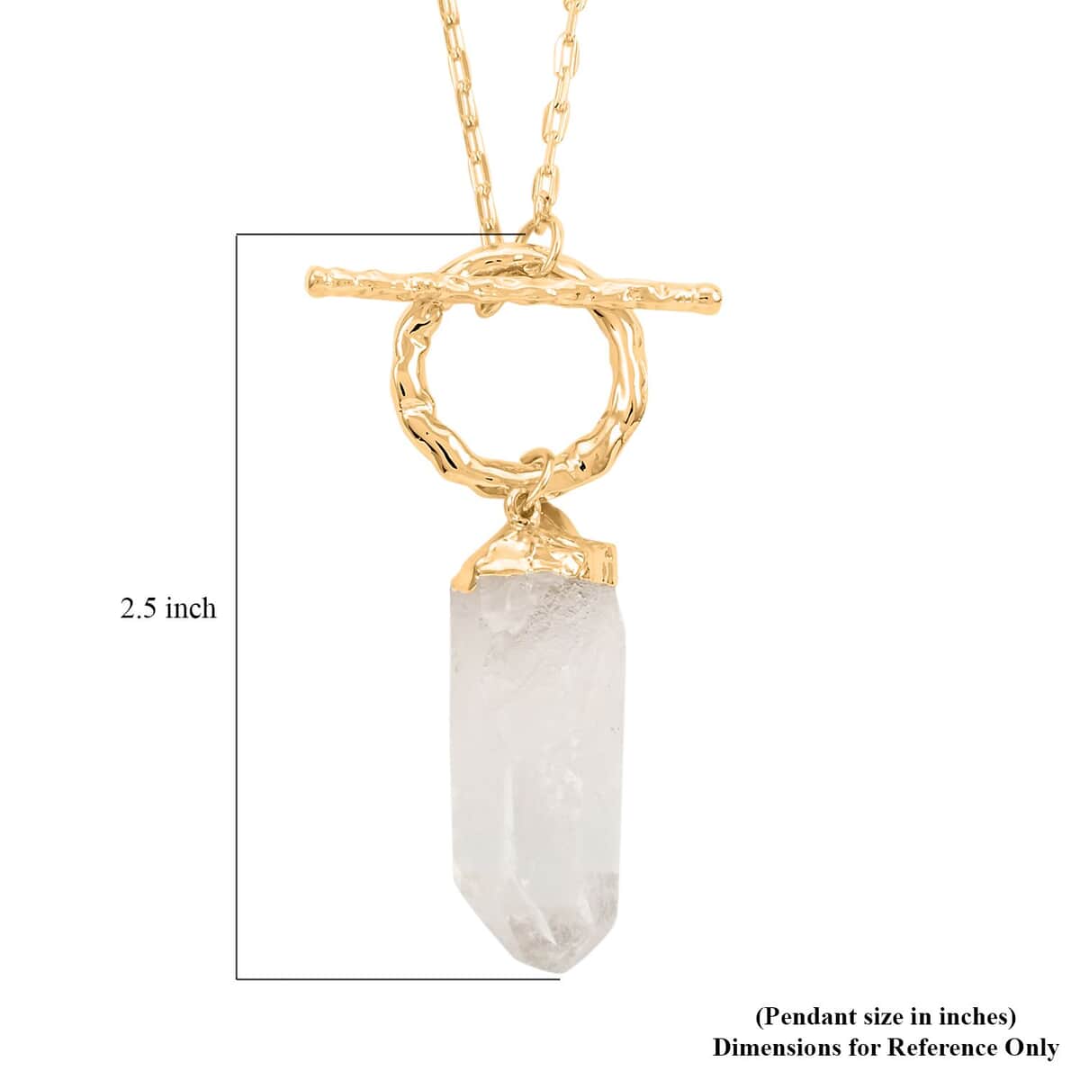 Crystal Point Pendant Necklace 35 Inches in Goldtone image number 5