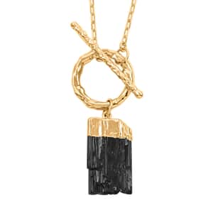 Tourmaline Point Necklace 34 Inches in Goldtone  37.50 ctw