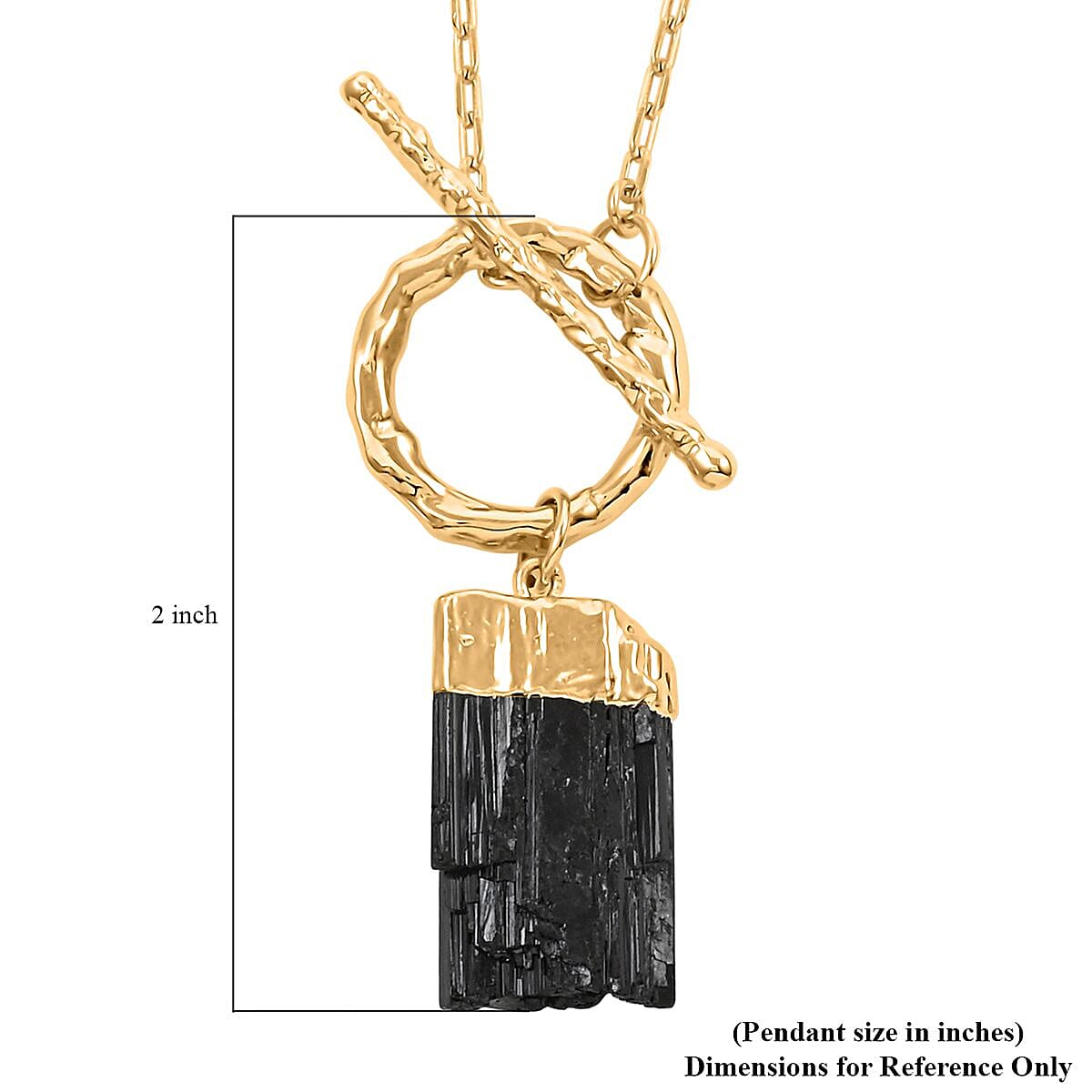 Tourmaline Point Necklace 34 Inches in Goldtone  37.50 ctw