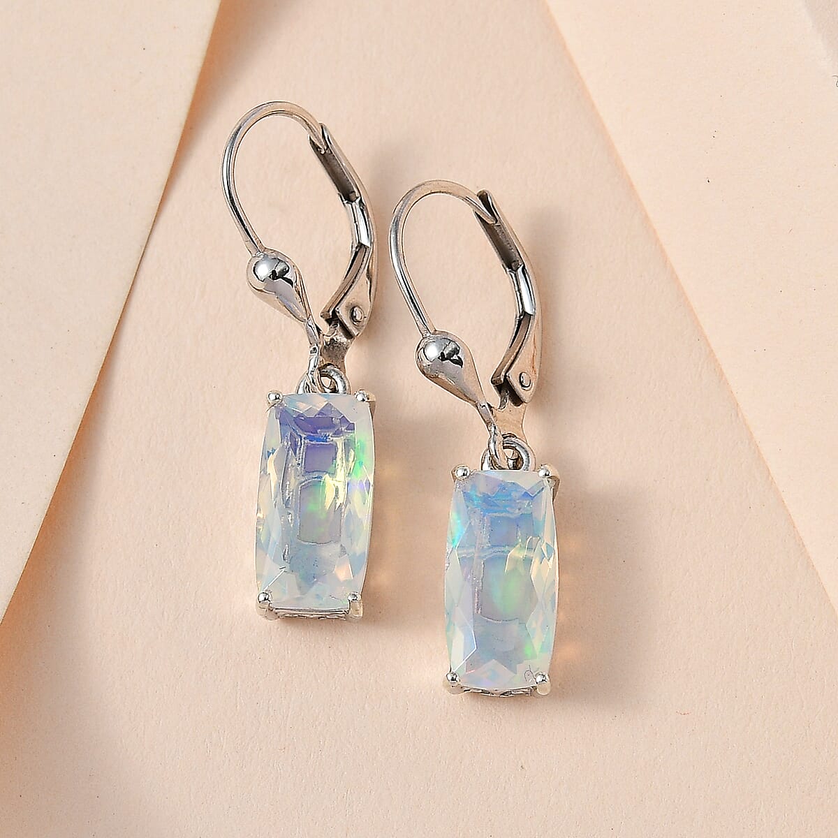 D'Joy AAA Ethiopian Welo Opal Lever Back Earrings in Platinum Over Sterling Silver 3.25 ctw image number 1