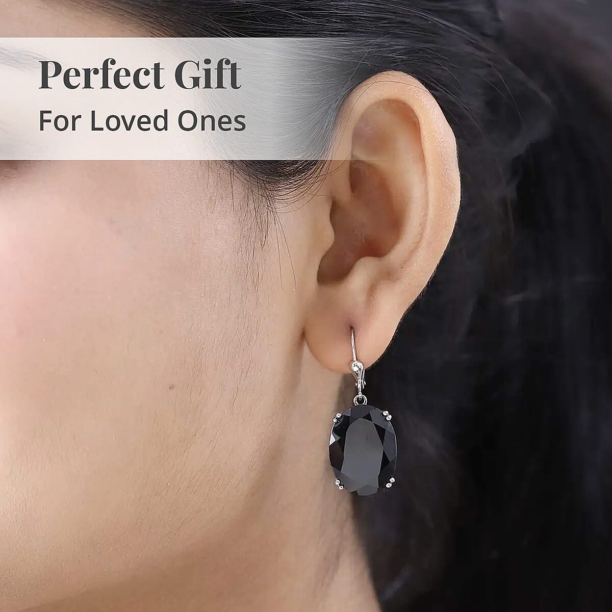 Thai Black Spinel Lever Back Earrings in Platinum Over Sterling Silver 49.00 ctw image number 4