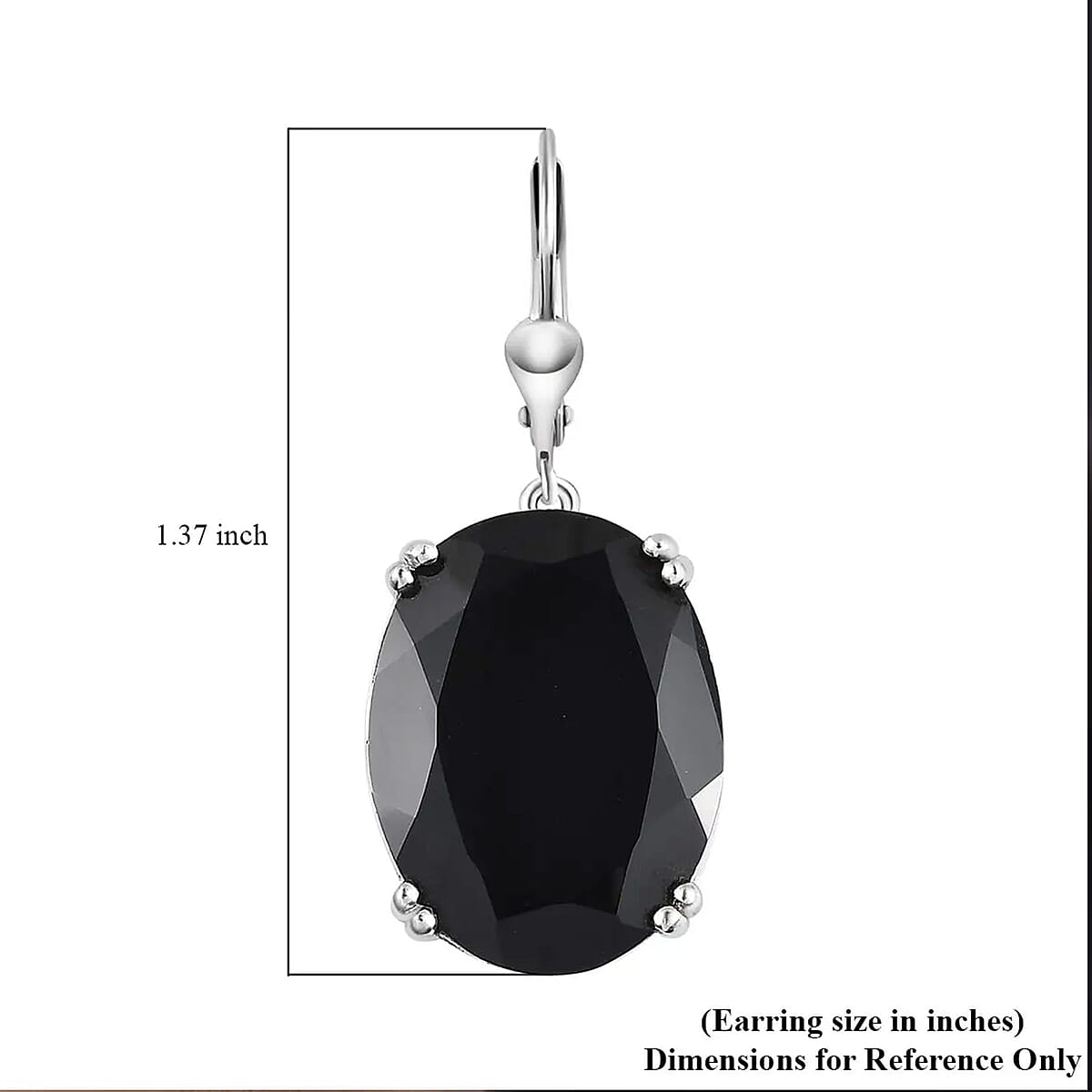 Thai Black Spinel Lever Back Earrings in Platinum Over Sterling Silver 49.00 ctw image number 6