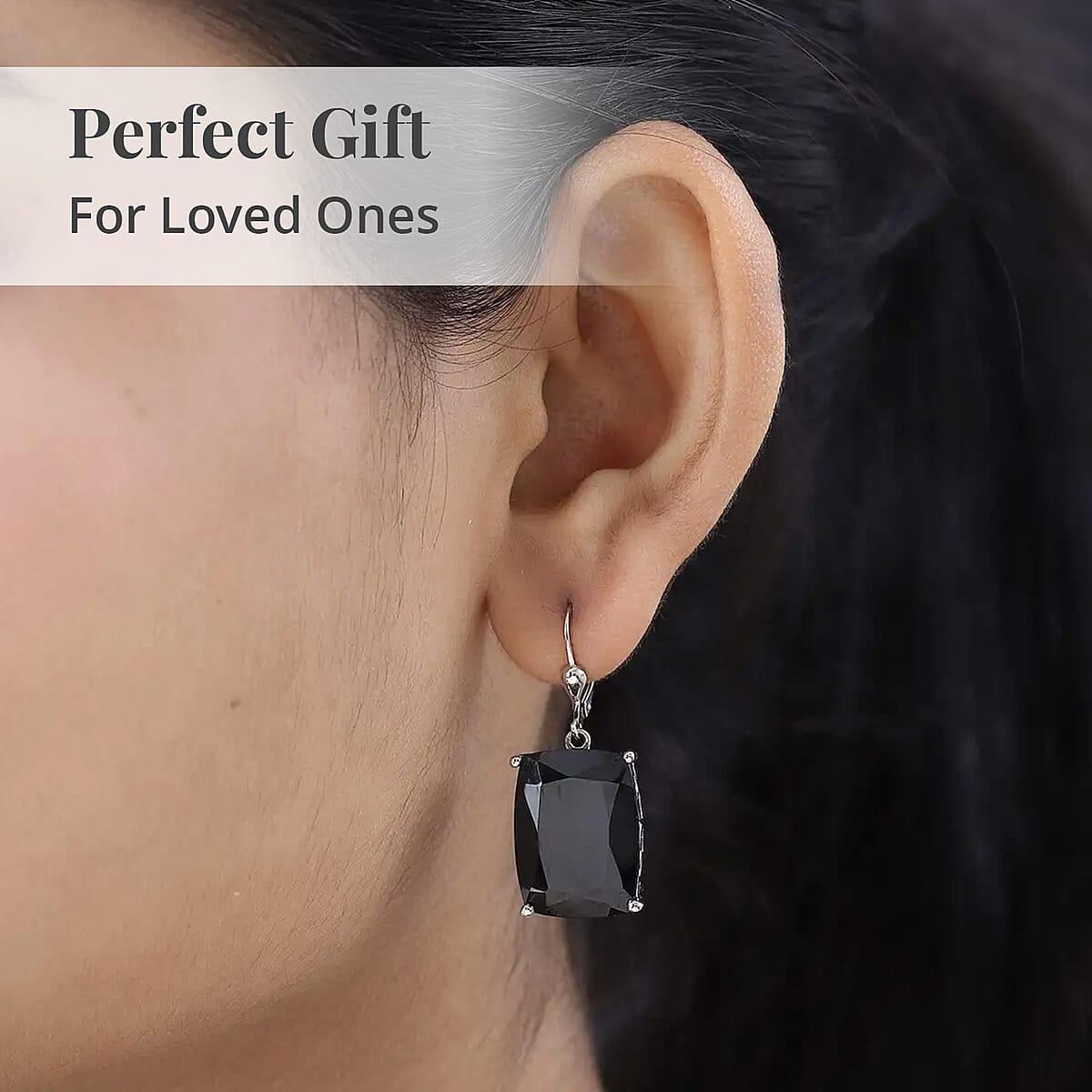 Thai Black Spinel Lever Back Earrings in Platinum Over Sterling Silver 49.00 ctw image number 4