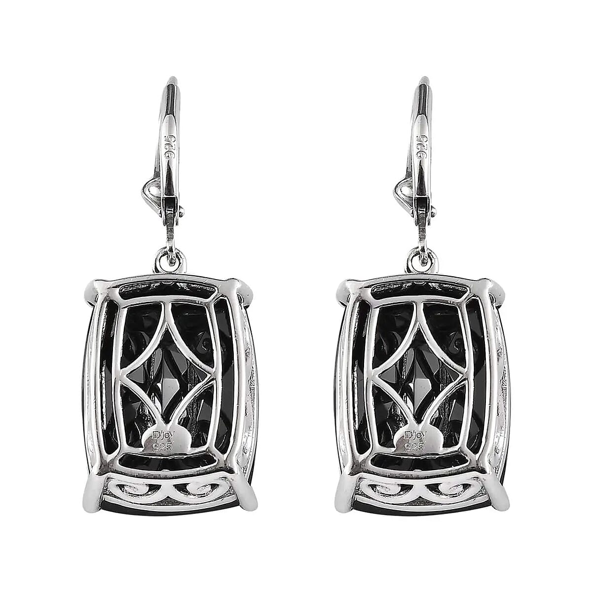 Thai Black Spinel Lever Back Earrings in Platinum Over Sterling Silver 49.00 ctw image number 5