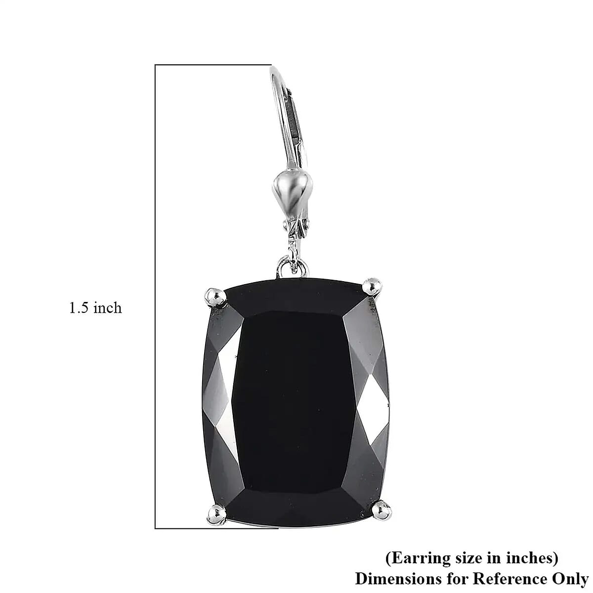 Thai Black Spinel Lever Back Earrings in Platinum Over Sterling Silver 49.00 ctw image number 6