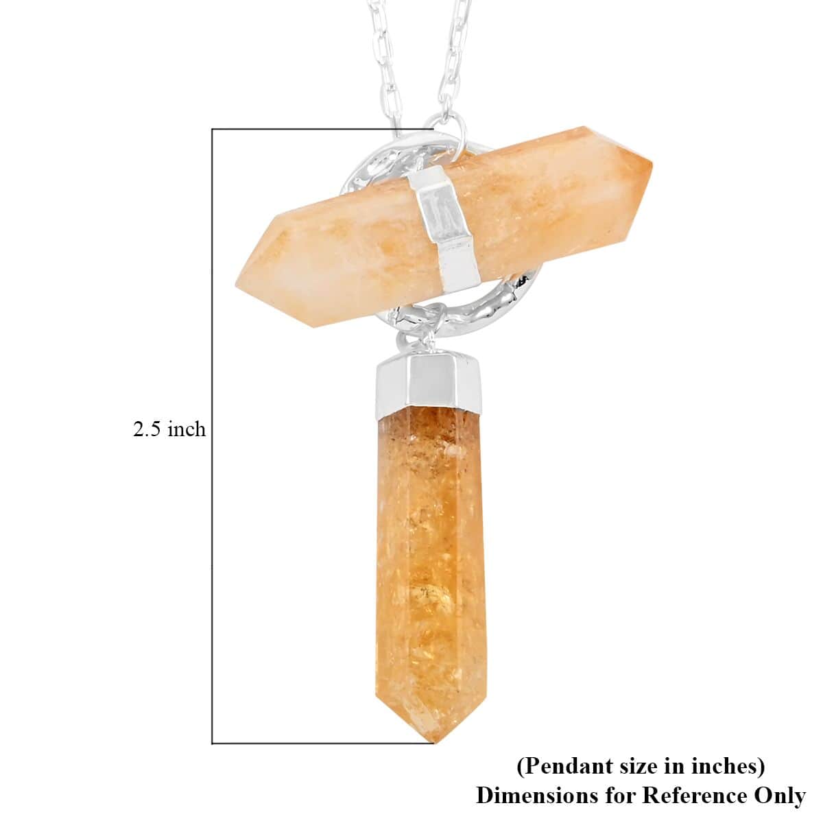 Brazilian Citrine Necklace 35 Inches in Silvertone 110.50 ctw image number 3