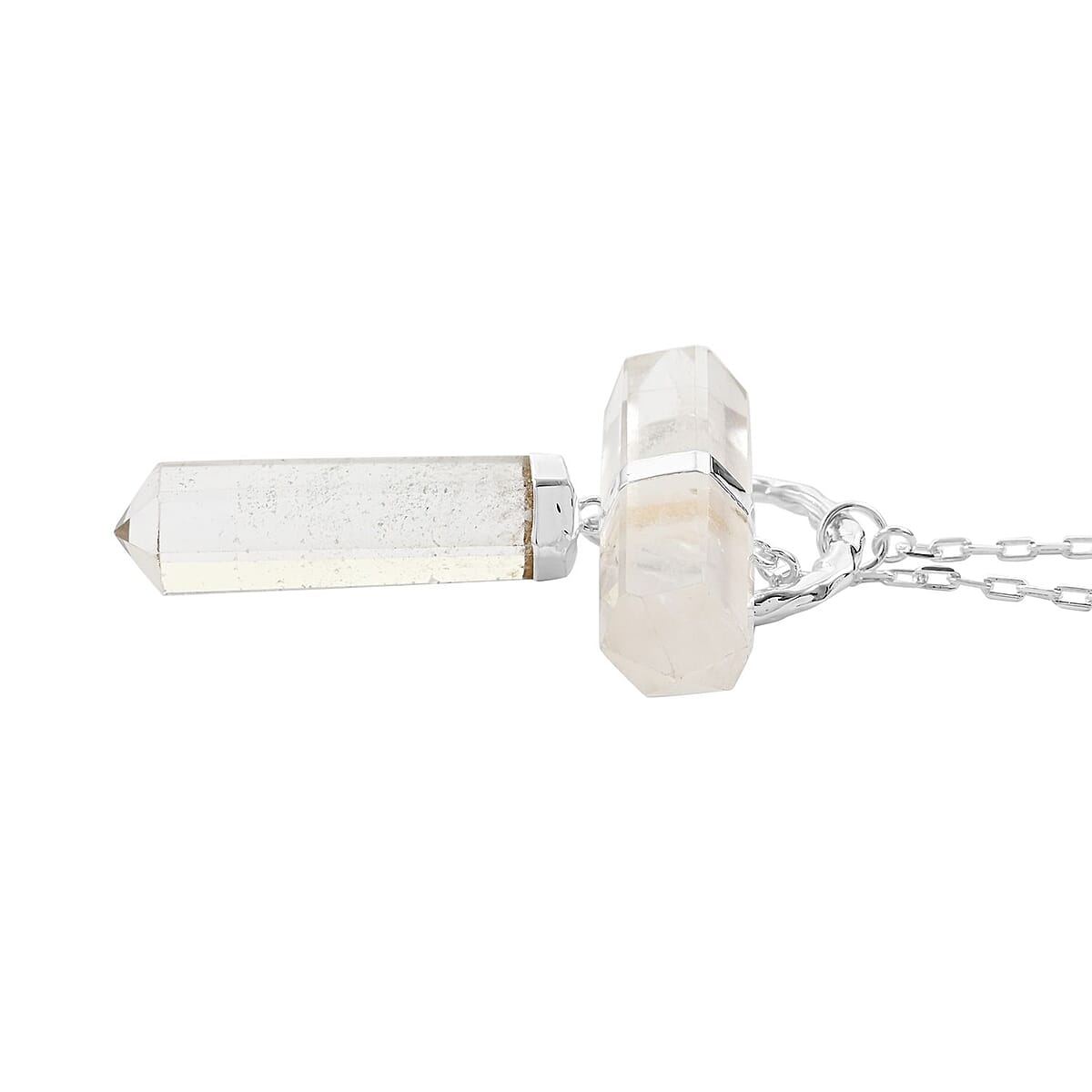 Crystal Necklace 35.5 Inches in Silvertone image number 3