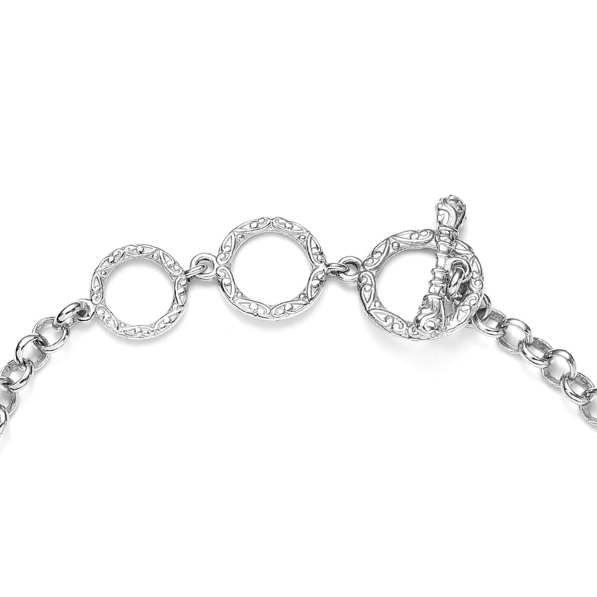 Premium Sava Sphene and White Zircon Toggle Clasp Bracelet in Platinum Over Sterling Silver (6.50-8.0In) 4.60 ctw image number 3