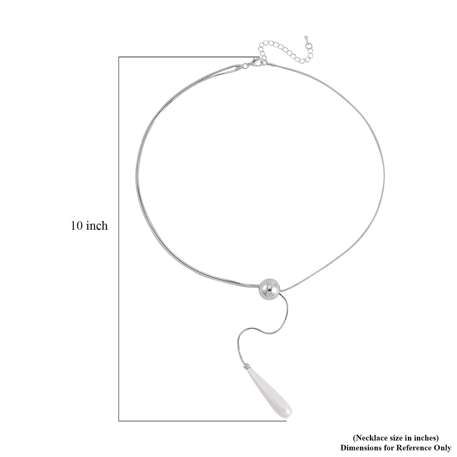 White Shell Pearl Necklace Silvertone
