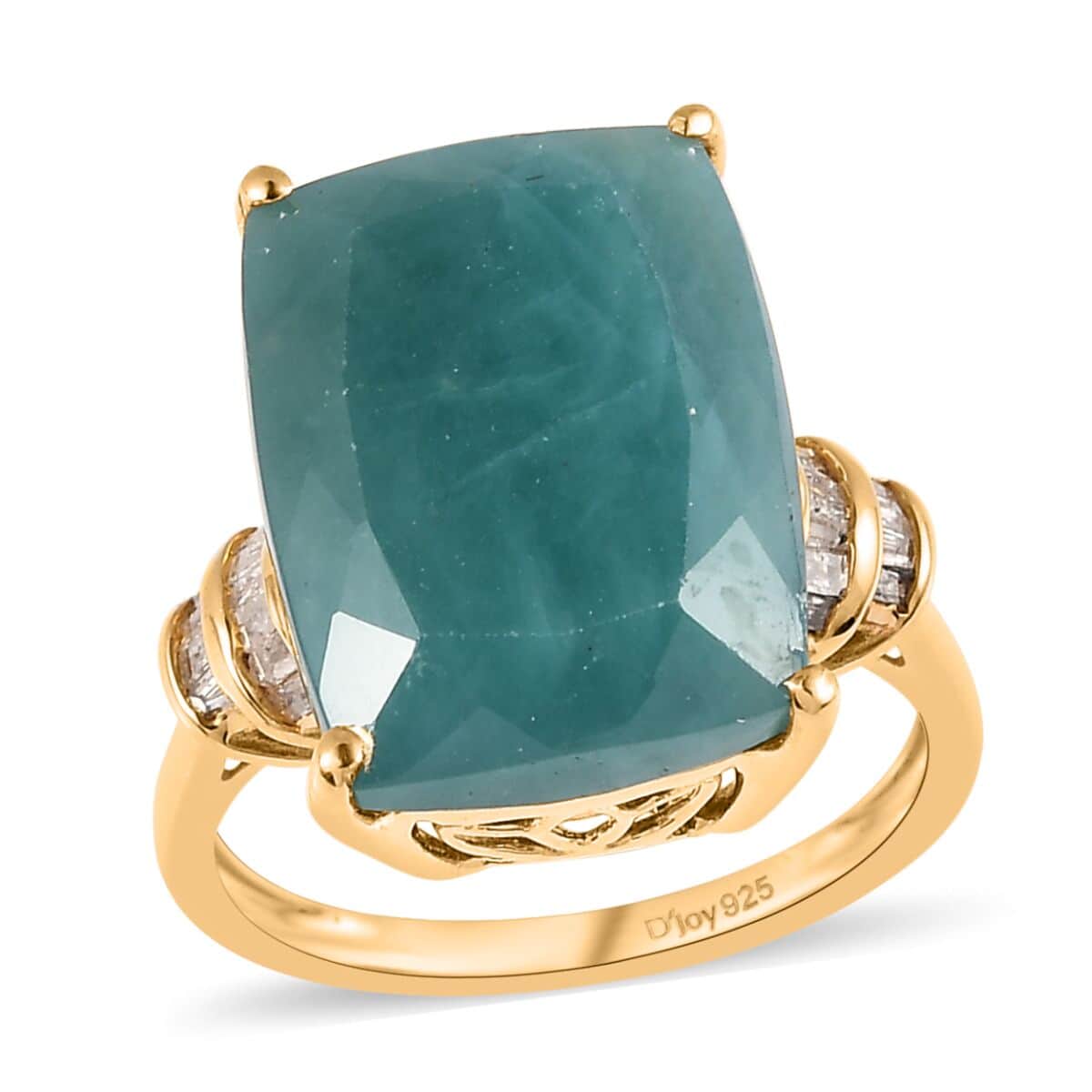 Premium Grandidierite and Diamond Ring in Vermeil Yellow Gold Over Sterling Silver 12.50 ctw image number 0