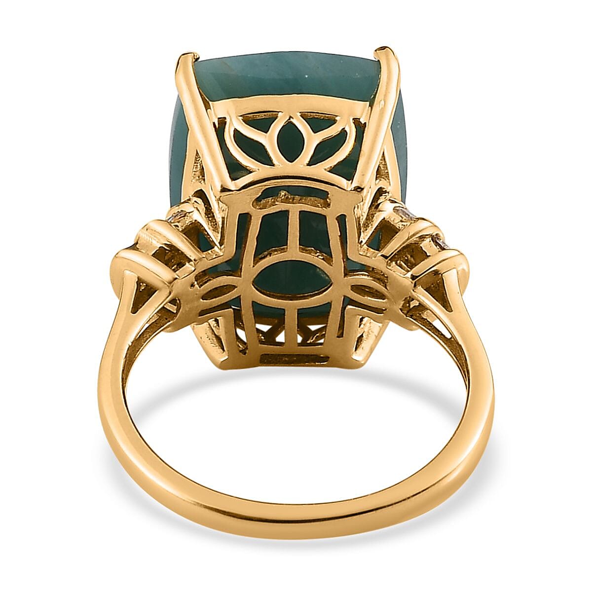 Premium Grandidierite and Diamond Ring in Vermeil Yellow Gold Over Sterling Silver (Size 6.0) 12.50 ctw image number 4