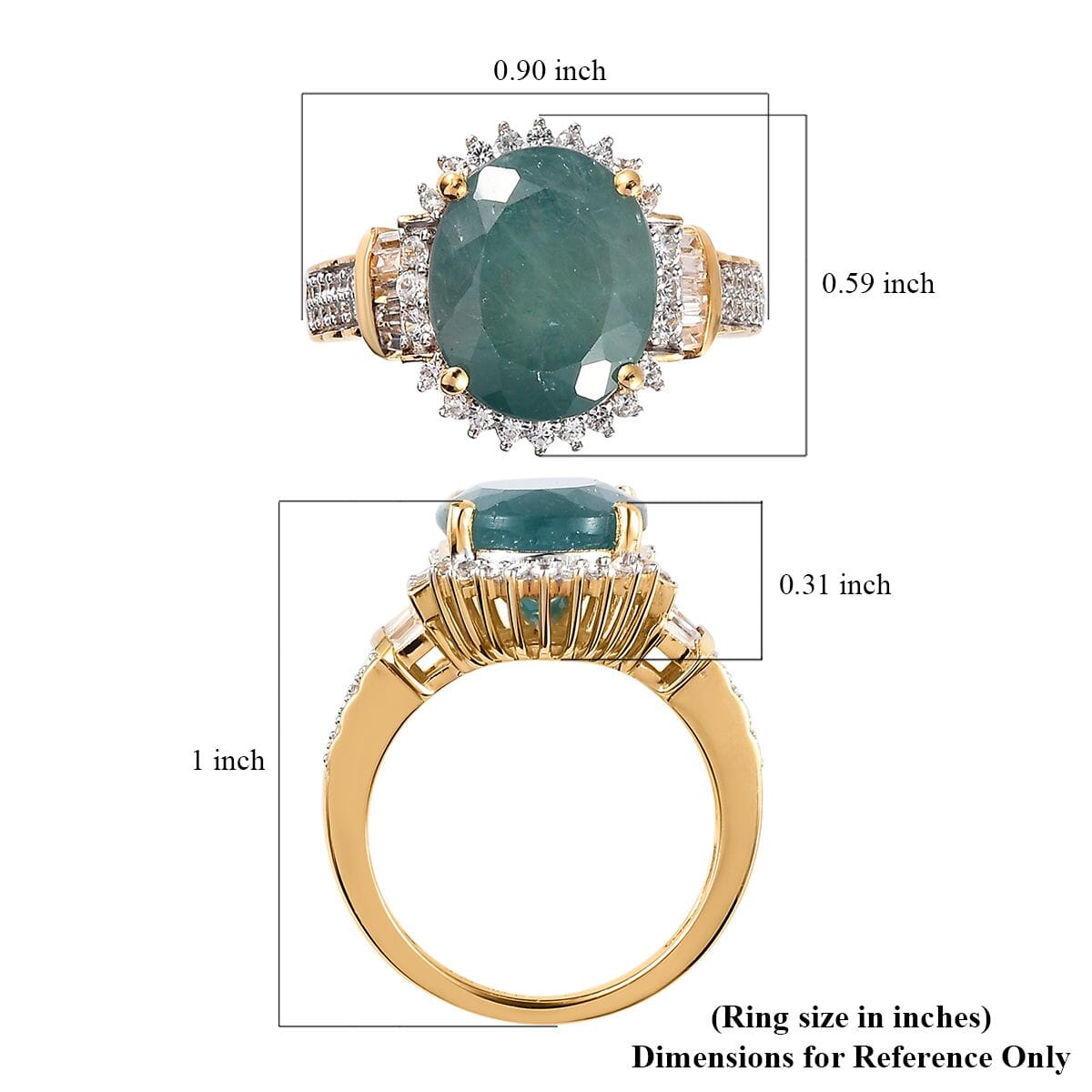 Premium Grandidierite and White Zircon Ring in Vermeil Yellow Gold Over Sterling Silver 6.00 ctw image number 5