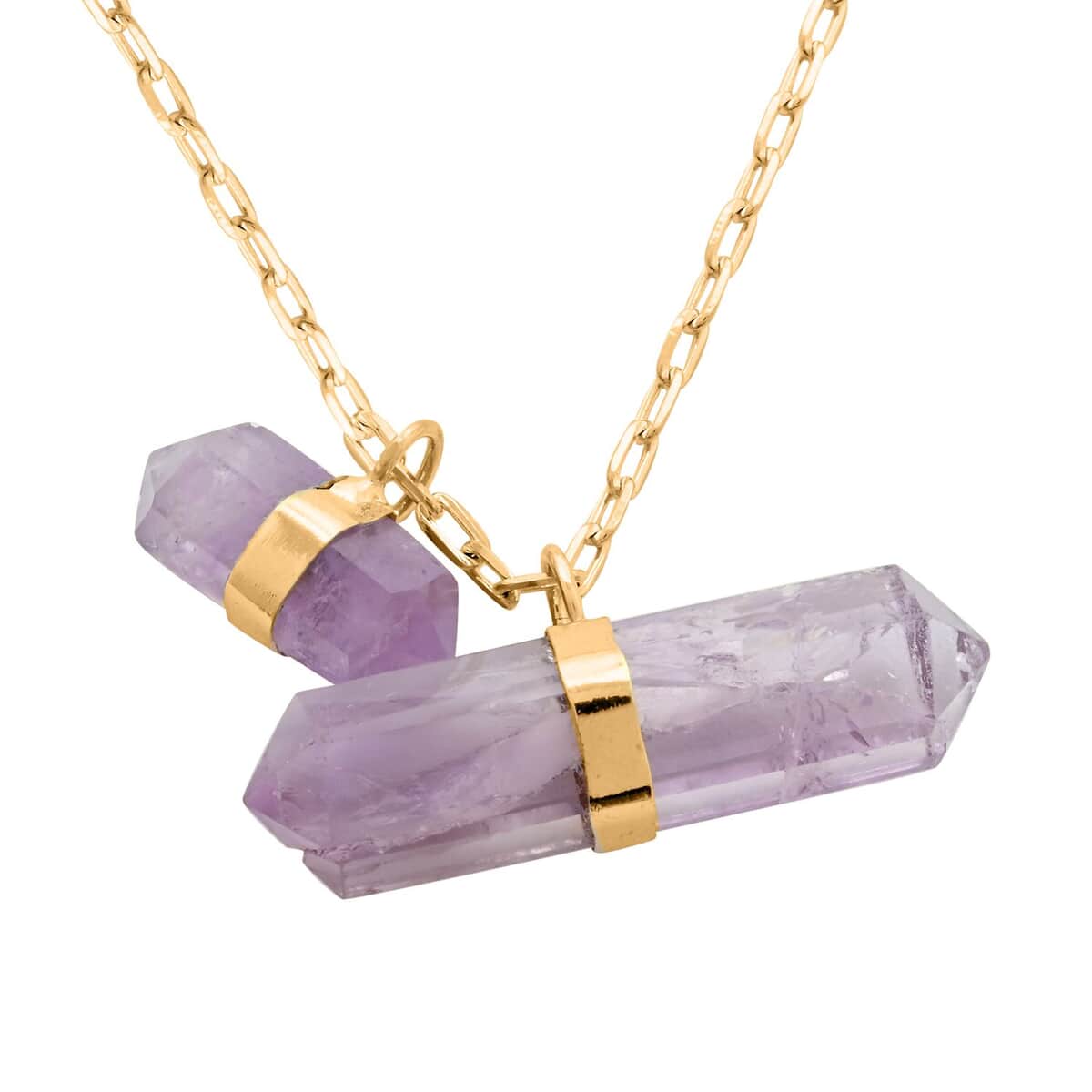 Amethyst Necklace 21-23 Inches in Goldtone 37.50 ctw image number 0