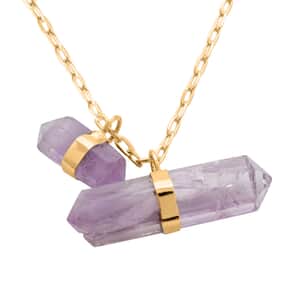 Amethyst Necklace 21-23 Inches in Goldtone 37.50 ctw