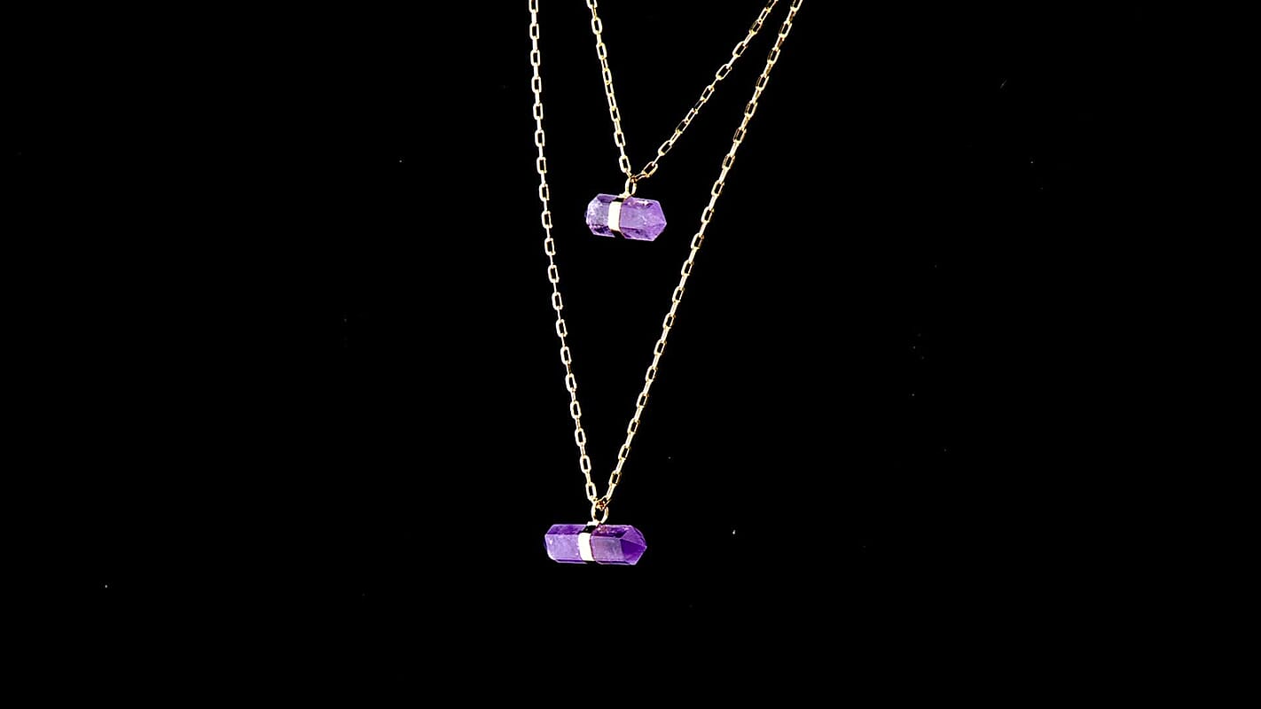 Amethyst 37.50 ctw Necklace in Goldtone 21-23 Inches