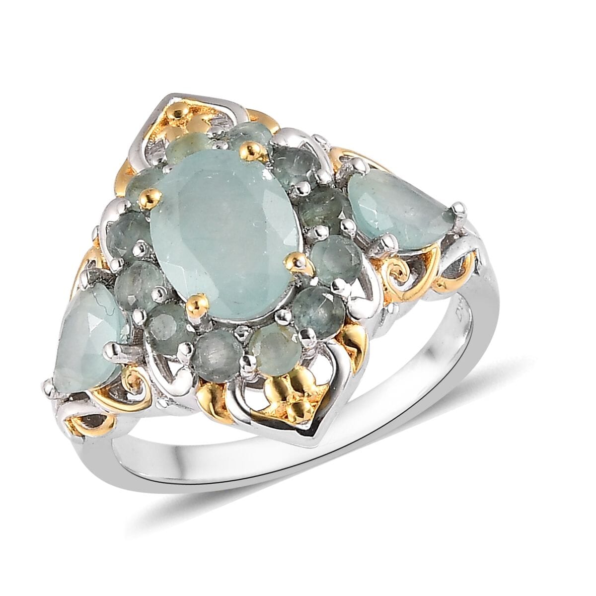 Grandidierite Ring in Vermeil Yellow Gold and Platinum Over Sterling Silver 2.60 ctw image number 0