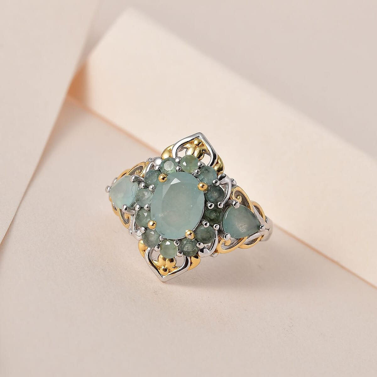 Grandidierite Ring in Vermeil Yellow Gold and Platinum Over Sterling Silver 2.60 ctw image number 1