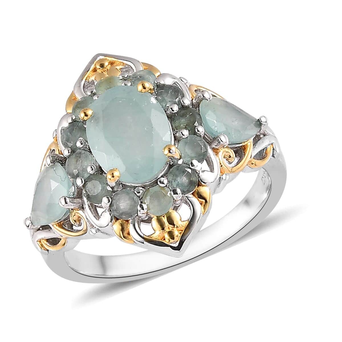 Buy Grandidierite Ring in Vermeil Yellow Gold and Platinum Over